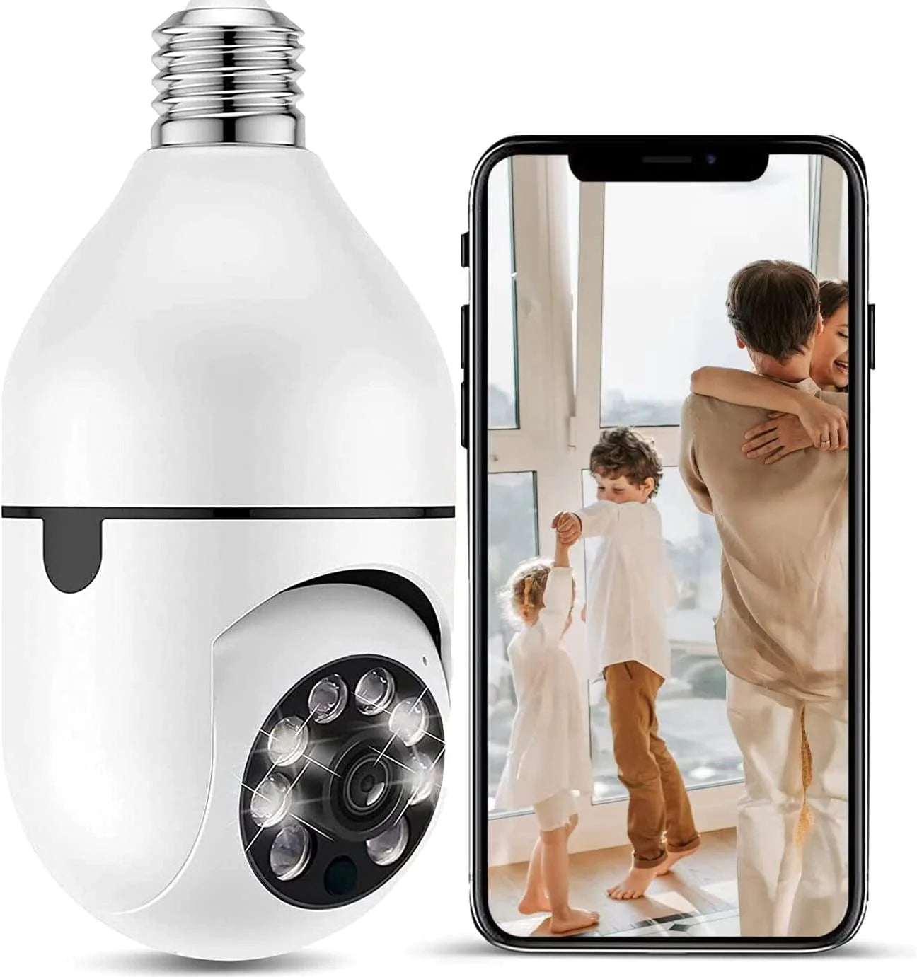 SmartBulb - E27 Overvåkningskamera WiFi CCTV-kamera PTZ Vanntett