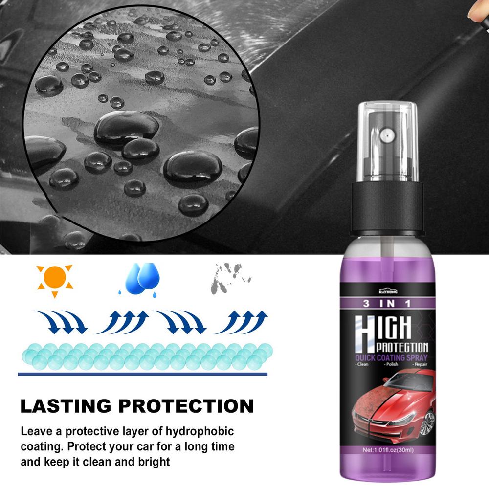 Newbeeoo bilbeleggspray, 3 i 1 høy beskyttelse rask bilbeleggspray,  keramisk bilbeleggspray, nanobelegg pro spray for biler, rask reparasjon s